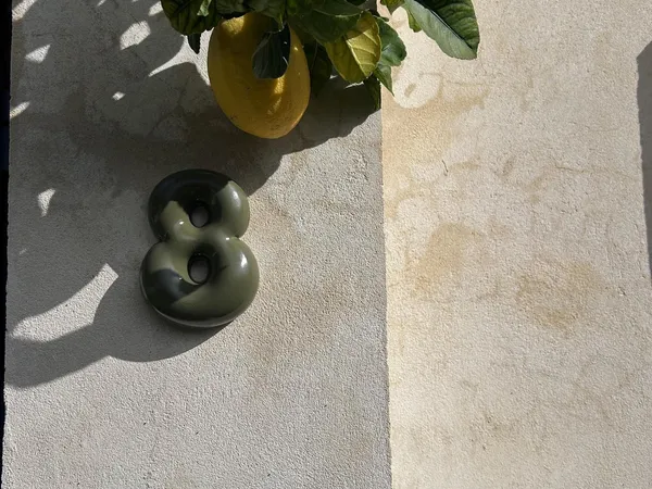 A house numbers piece, hand-finished by Hey Darcy